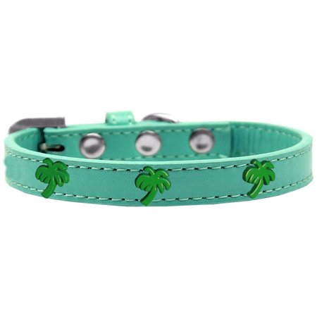 PET PAL Green Palm Tree Widget Dog CollarAqua Size 16 PE796783